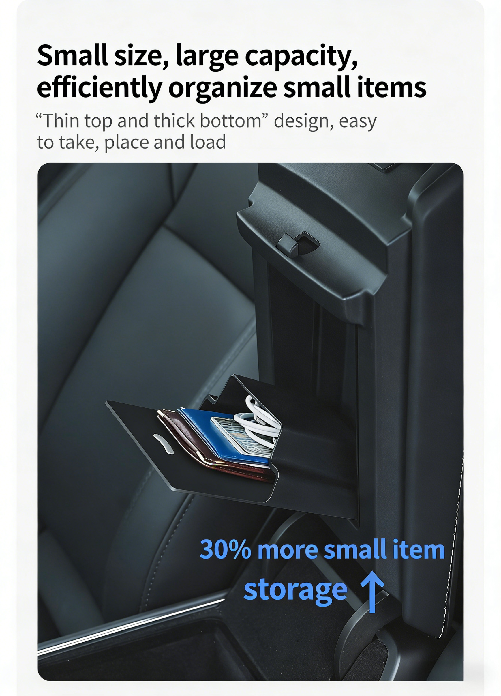 Magnetic Center Console Armrest Storage Organizer Box Accessory for Tesla Model 3 / Model Y / Model YL