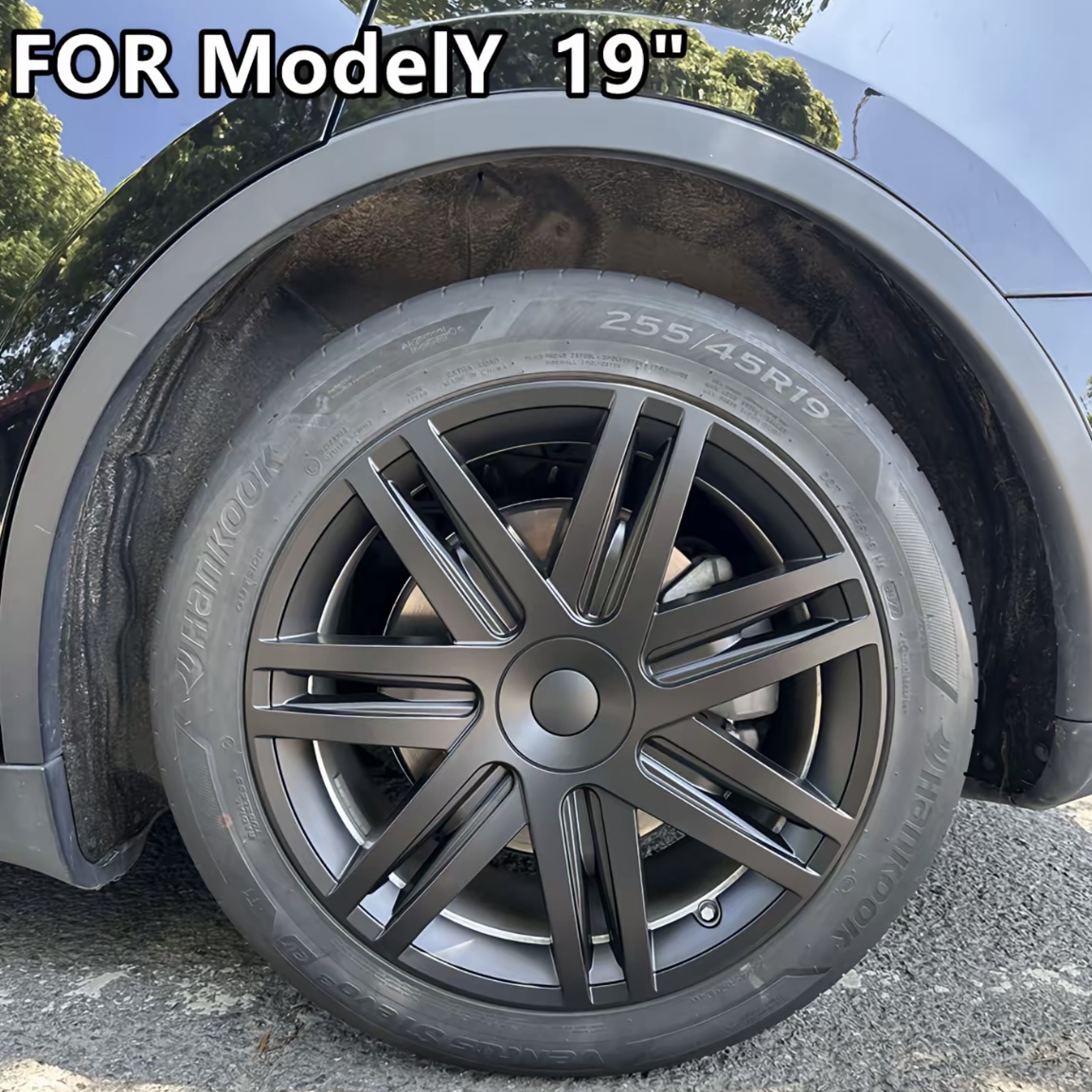19" Wheel Hub Caps (Set of 4) for Tesla Model Y – Full Coverage Aero Wheel Covers