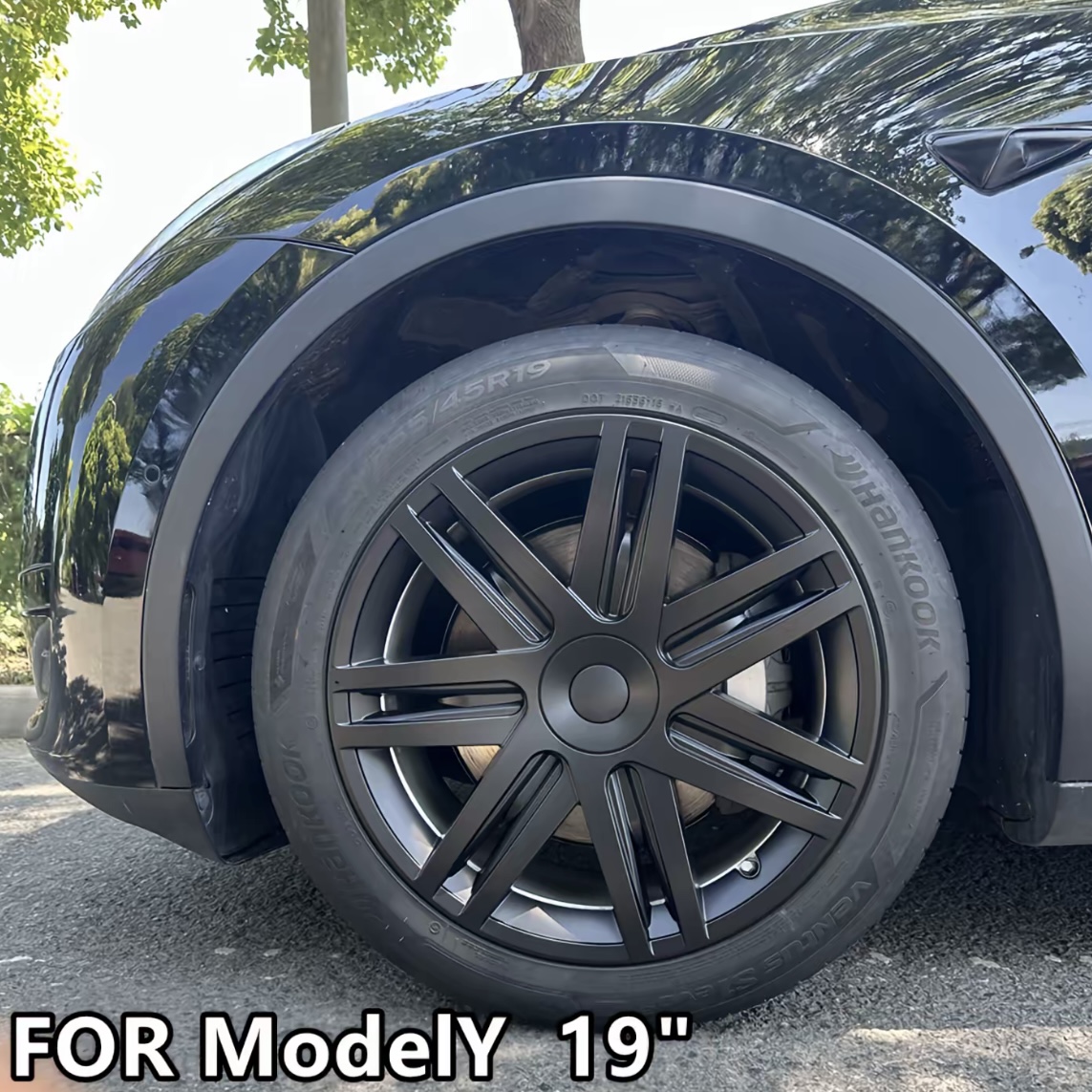 19" Wheel Hub Caps (Set of 4) for Tesla Model Y – Full Coverage Aero Wheel Covers