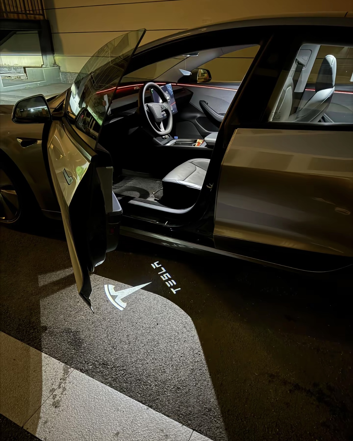 LED Car Door Welcome Lights for Tesla Model 3 & Tesla Model Y – Door Projection Ambient Lights, No Damage Installation