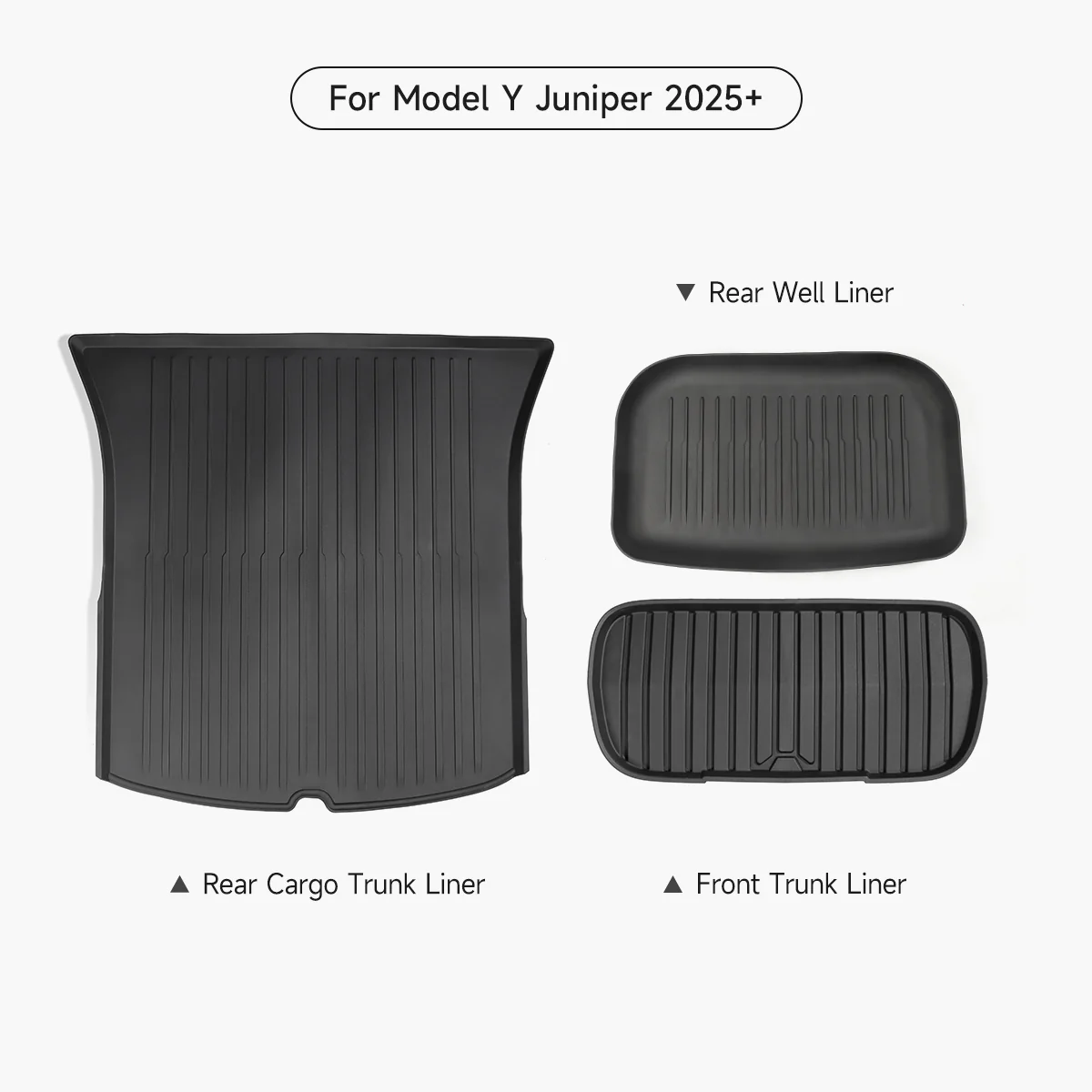 Premium All-Weather Trunk Liner with Seatback Protectors for Tesla Model Y Juniper (Full Set) – Waterproof Cargo Mat Interior Protection