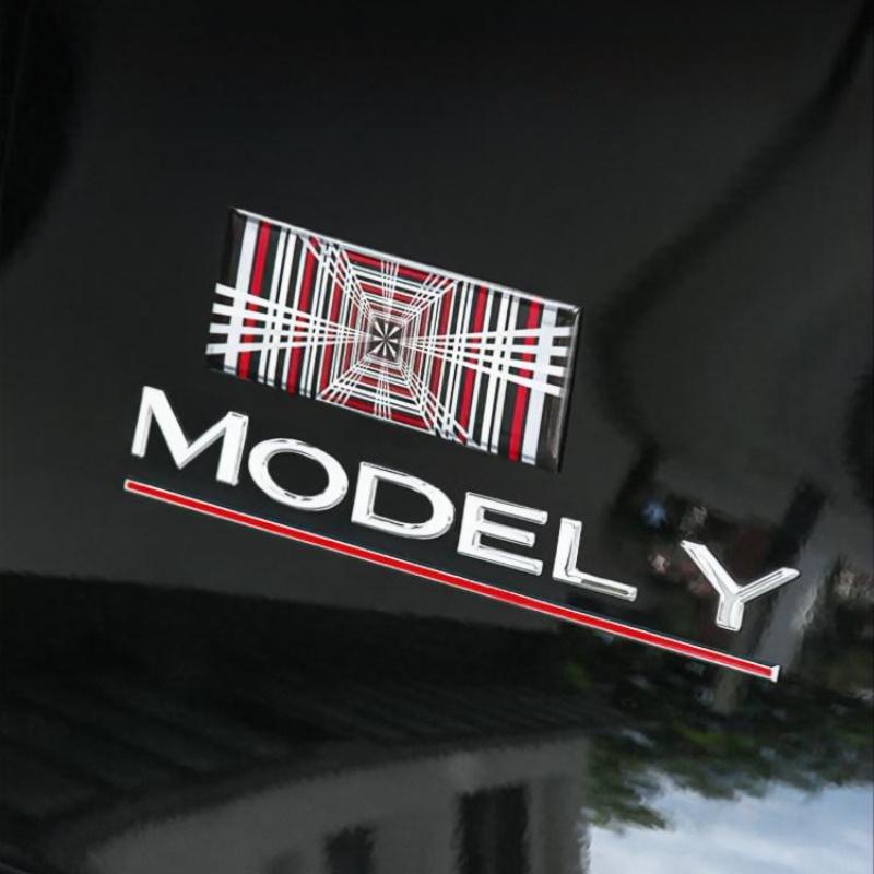 Tesla Model Y / 3/ S/ X Plaid Badge Emblem – Rear Trunk Logo Sticker, Performance Style Exterior Upgrade