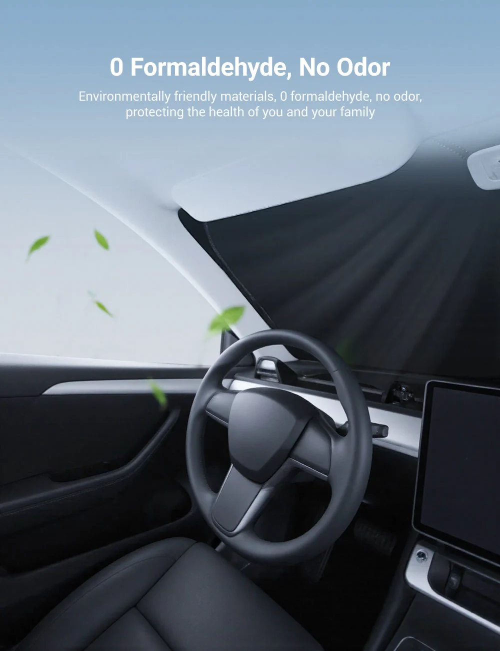 Custom Fit Windshield Sunshade for Tesla Model 3 / Model Y – Full Coverage UV & Heat Protection