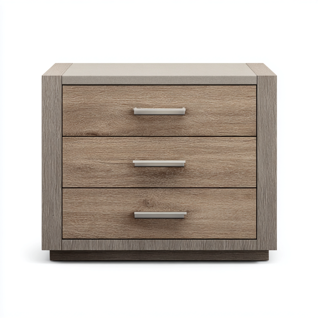 Comodino - legno ingegnerizzato - 50x40x55 cm - grigio-rovere - per camera da letto - stile moderno-Oakupmart