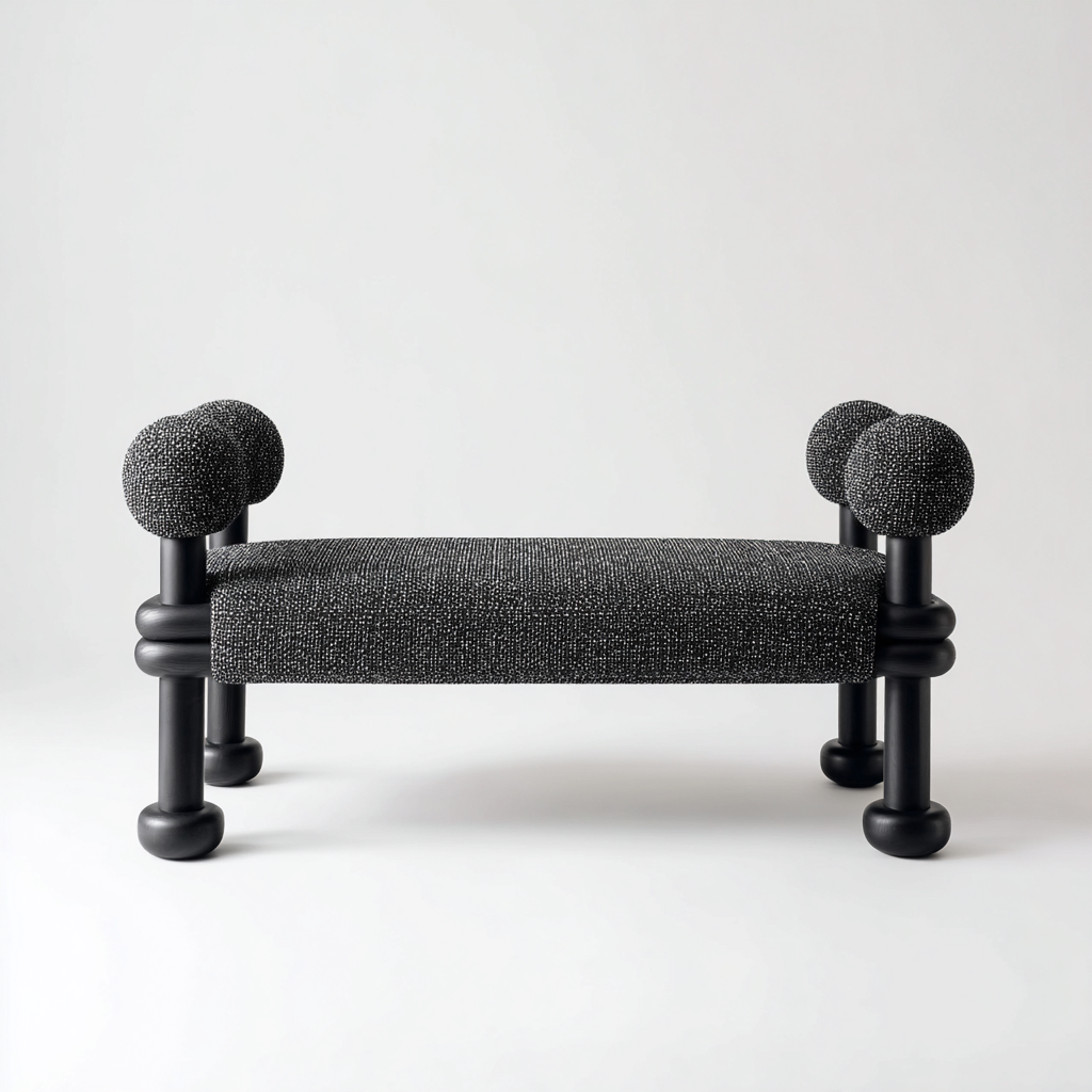 Panca per letto imbottita in tessuto 130x45x50 cm - grigio scuro - per camera da letto - design contemporaneo-Oakupmart