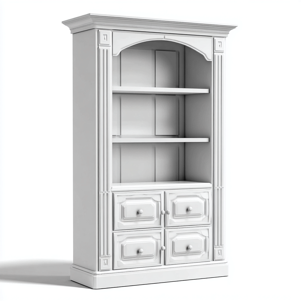 Librerie in legno MDF 85x40x190 cm - bianco - per ufficio - design classico-Oakupmart