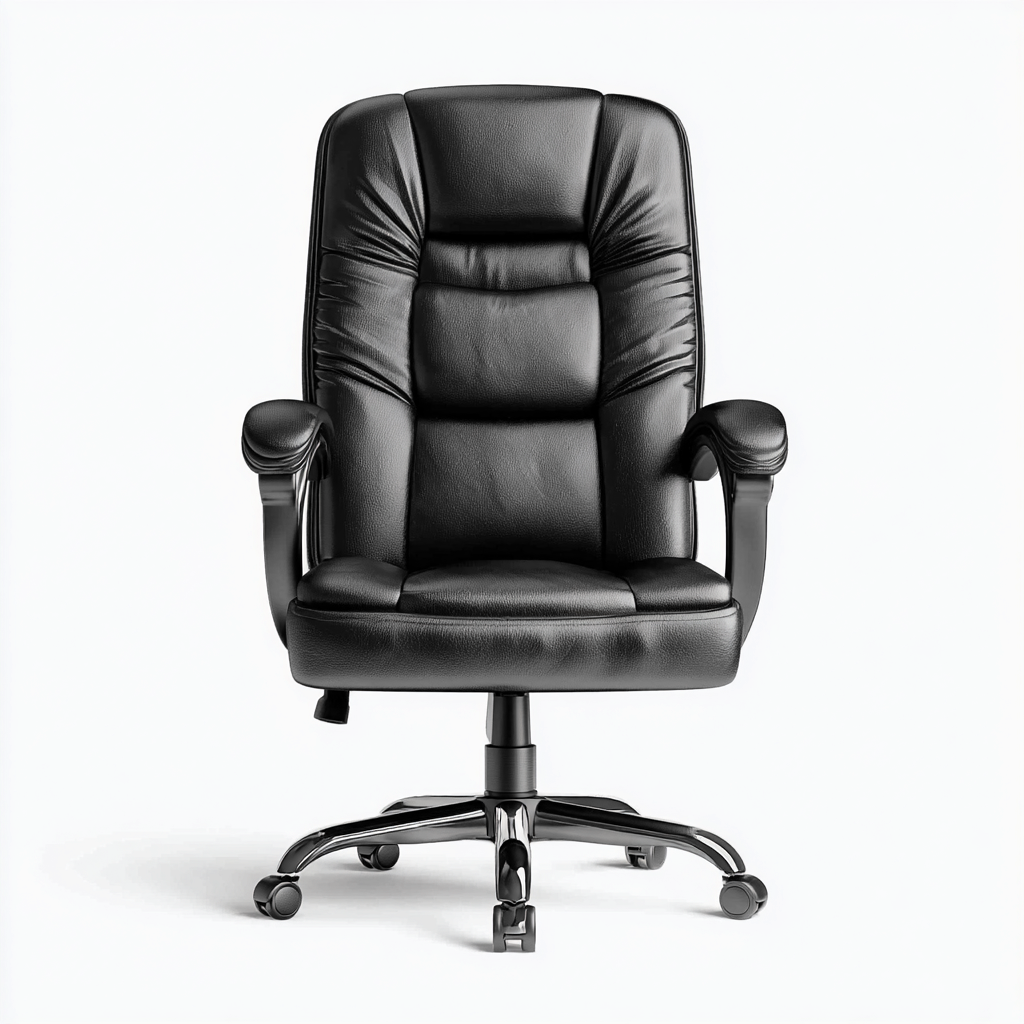 Sedia da ufficio ergonomica imbottita in ecopelle 65x70x118 cm - nero - per ufficio - comfort professionale-Oakupmart
