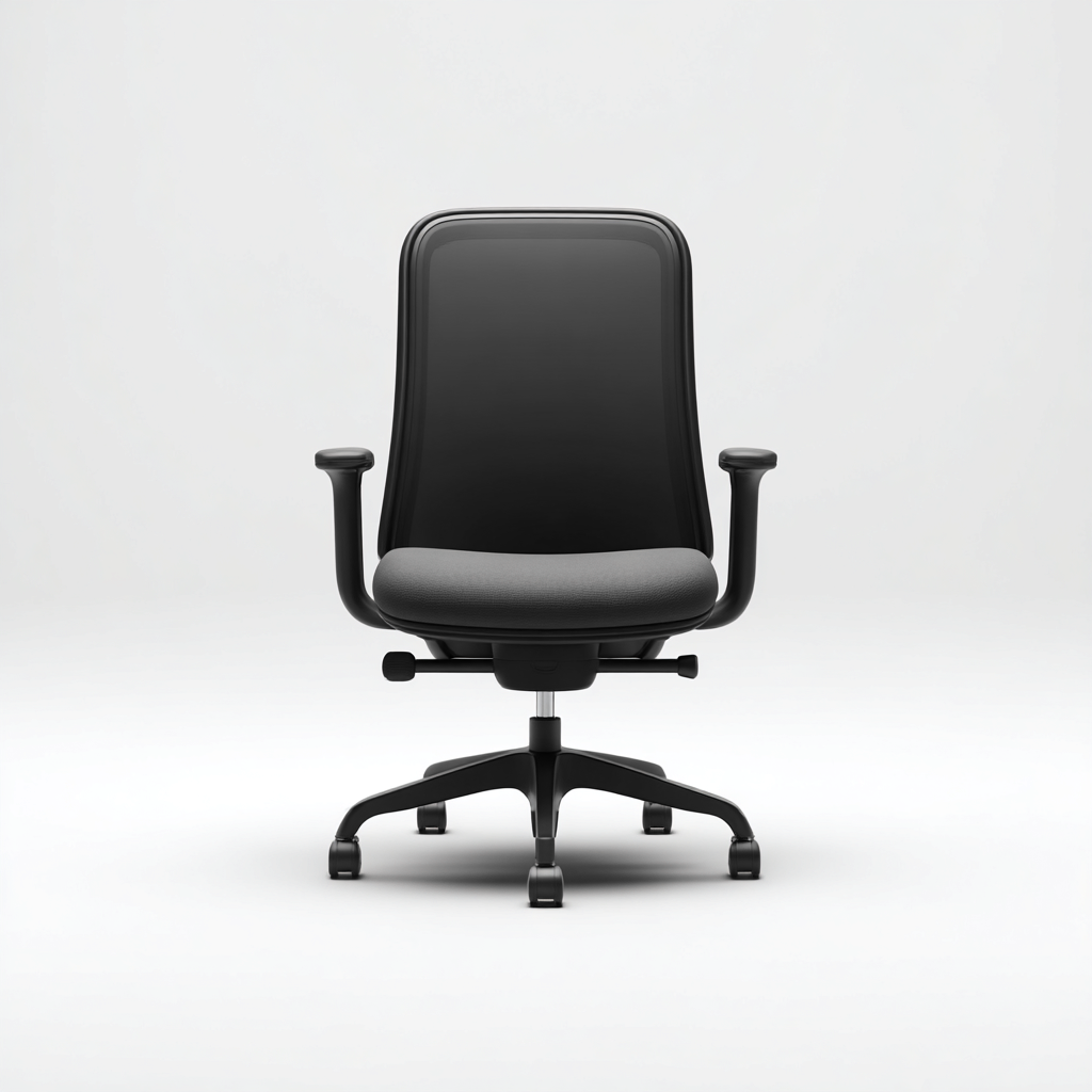 Sedia da ufficio in tessuto e plastica 65x65x100 cm - nero - adatta per ufficio - design moderno ergonomico-Oakupmart