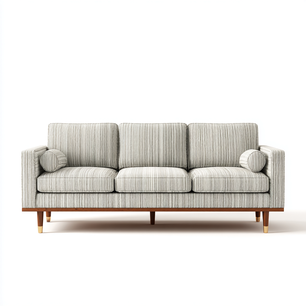 Divano a 3 posti - rivestimento in tessuto - 225x90x82 cm - grigio chiaro - design moderno per soggiorno-Oakupmart