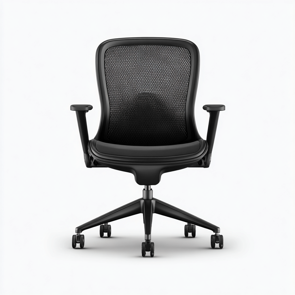 Sedia da ufficio in rete 65x65x100 cm - nero - adatta per ufficio - design ergonomico-Oakupmart