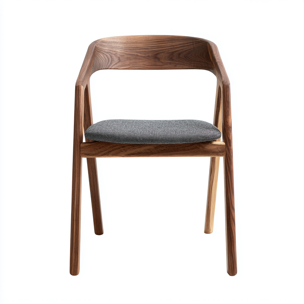 Sedia da pranzo in legno massello e tessuto 50x52x80 cm - marrone-grigio - per sala da pranzo - design moderno-Oakupmart