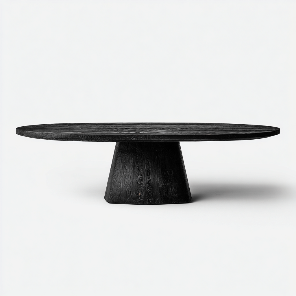 Tavolo da pranzo - struttura in legno massello - 220x110x75 cm - nero - design contemporaneo per sala da pranzo-Oakupmart