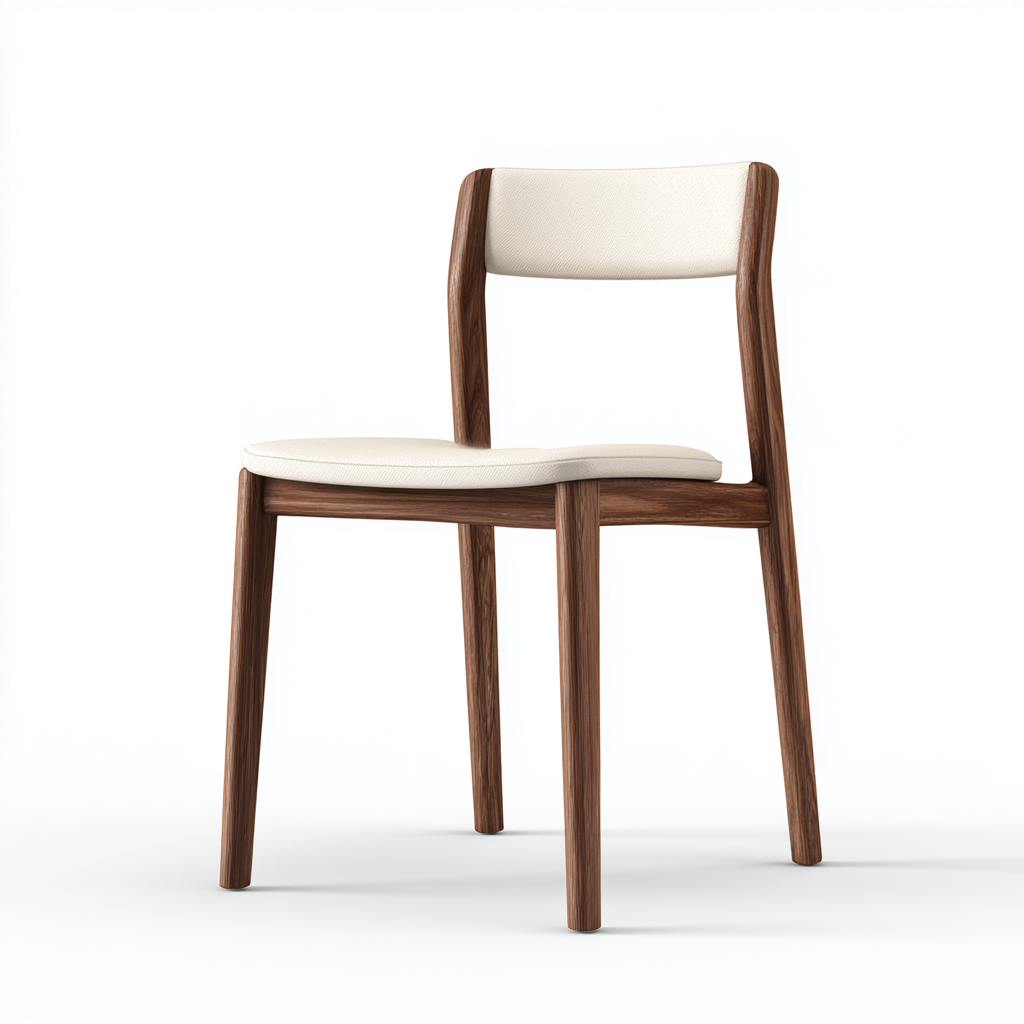 Sedia da pranzo in legno e tessuto 46x50x82 cm - noce-bianco - per sala da pranzo - design moderno-Oakupmart