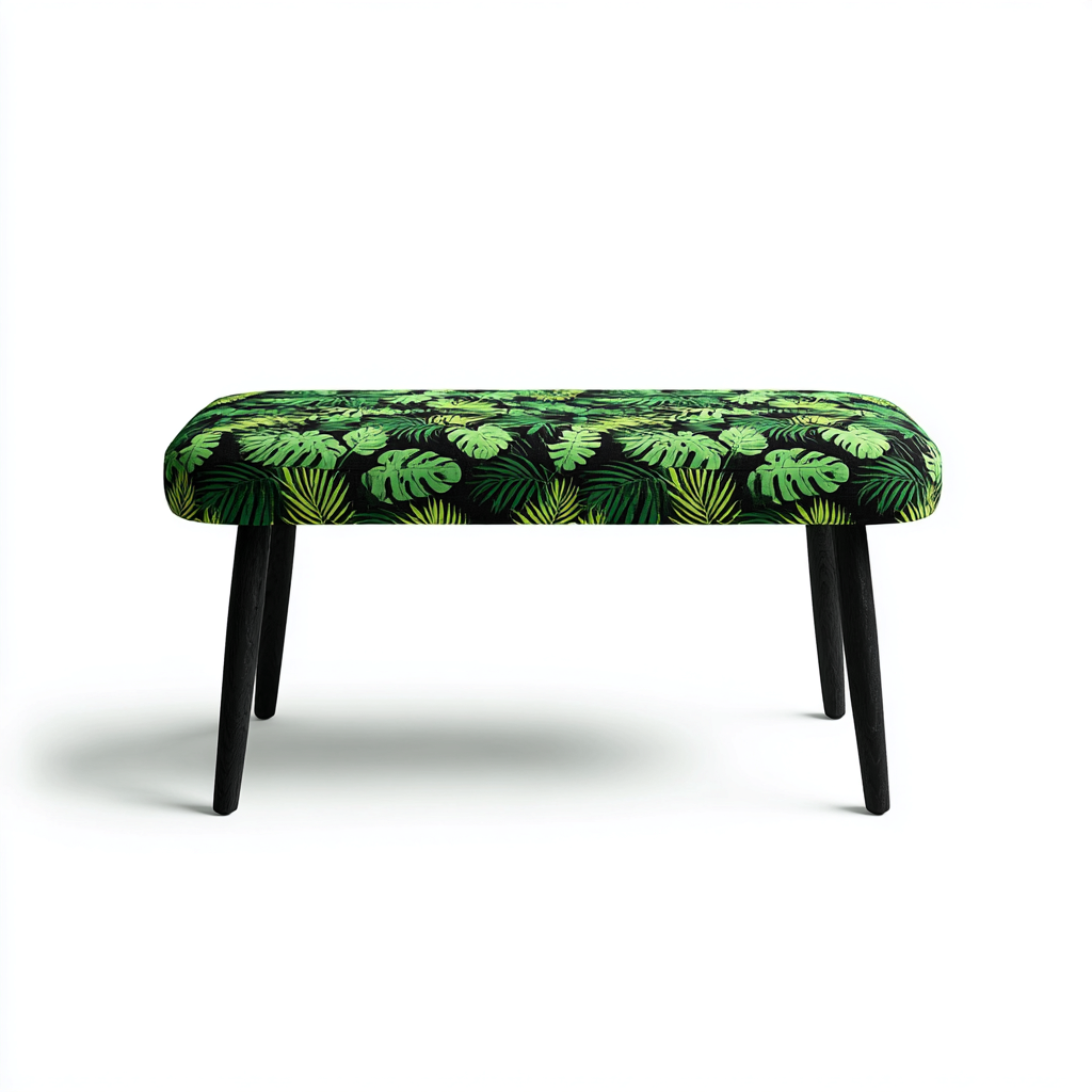 Panca per letto imbottita in tessuto 120x40x45 cm - verde - nero - per camera da letto - design decorativo-Oakupmart