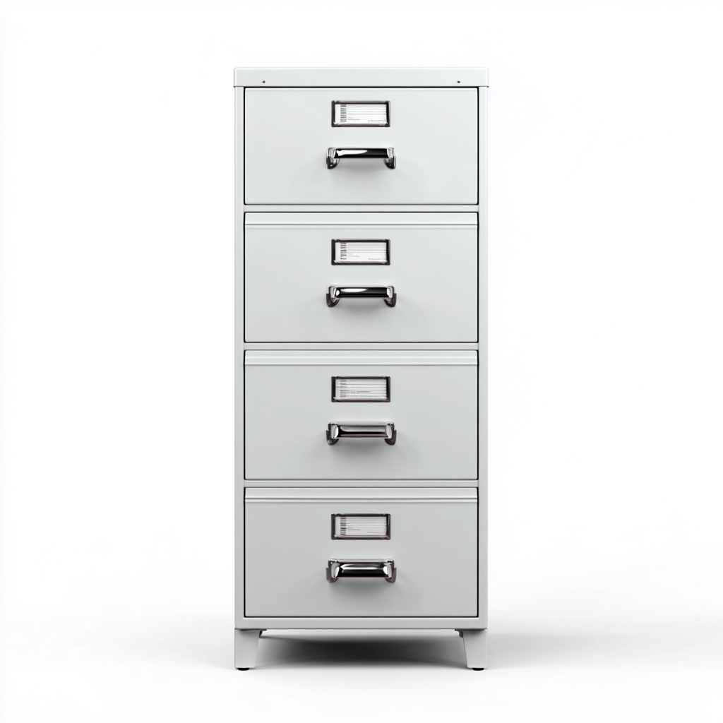 Armadio per ufficio in metallo 46x62x132 cm - bianco - per archiviazione documenti - design industriale-Oakupmart