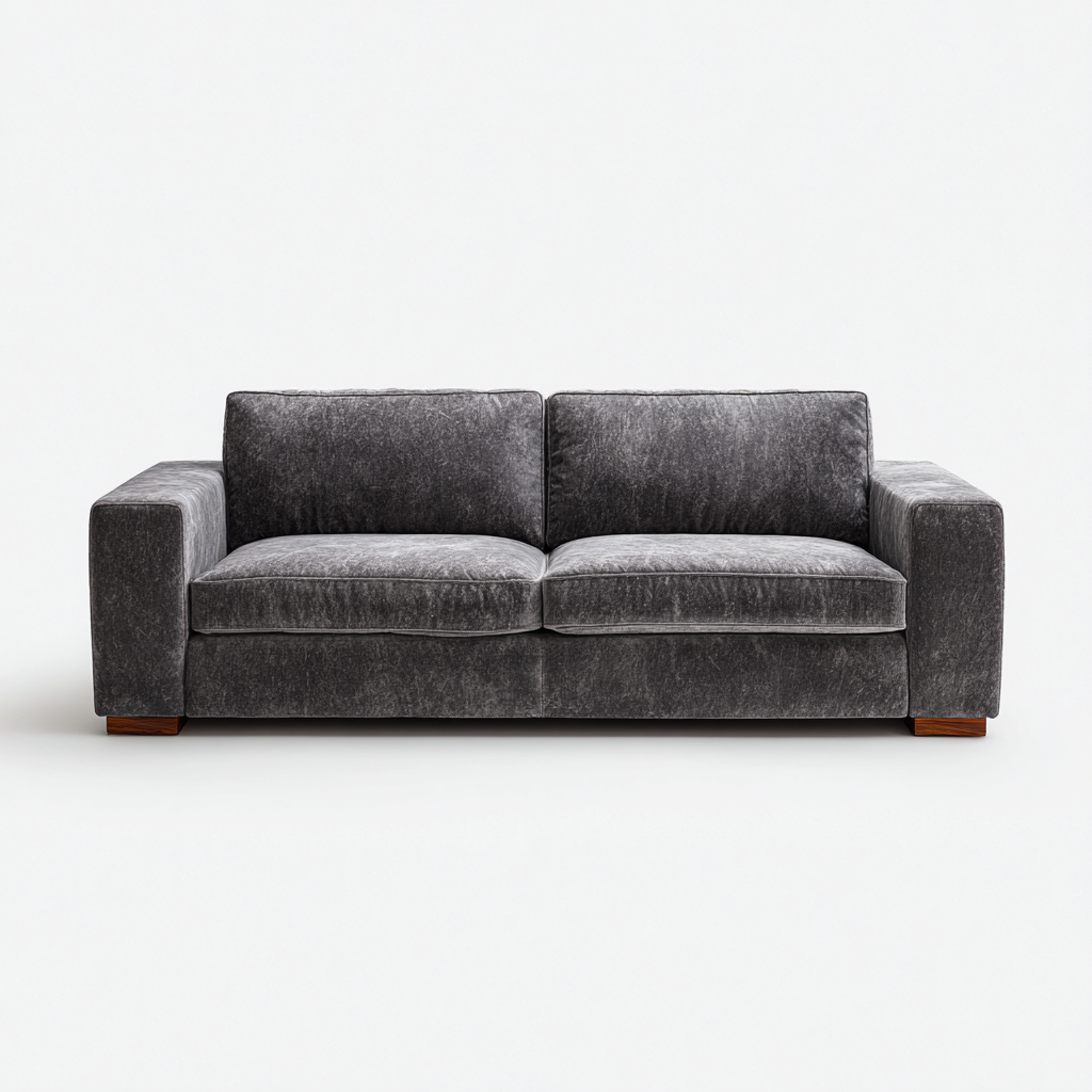 Divano a 3 posti - rivestimento in tessuto - 220x92x80 cm - grigio scuro - design moderno per soggiorno-Oakupmart