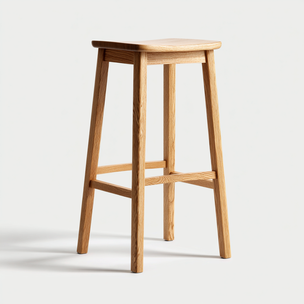 Sgabello da bar in legno per sala da pranzo 38x38x75 cm - legno naturale - design minimalista-Oakupmart