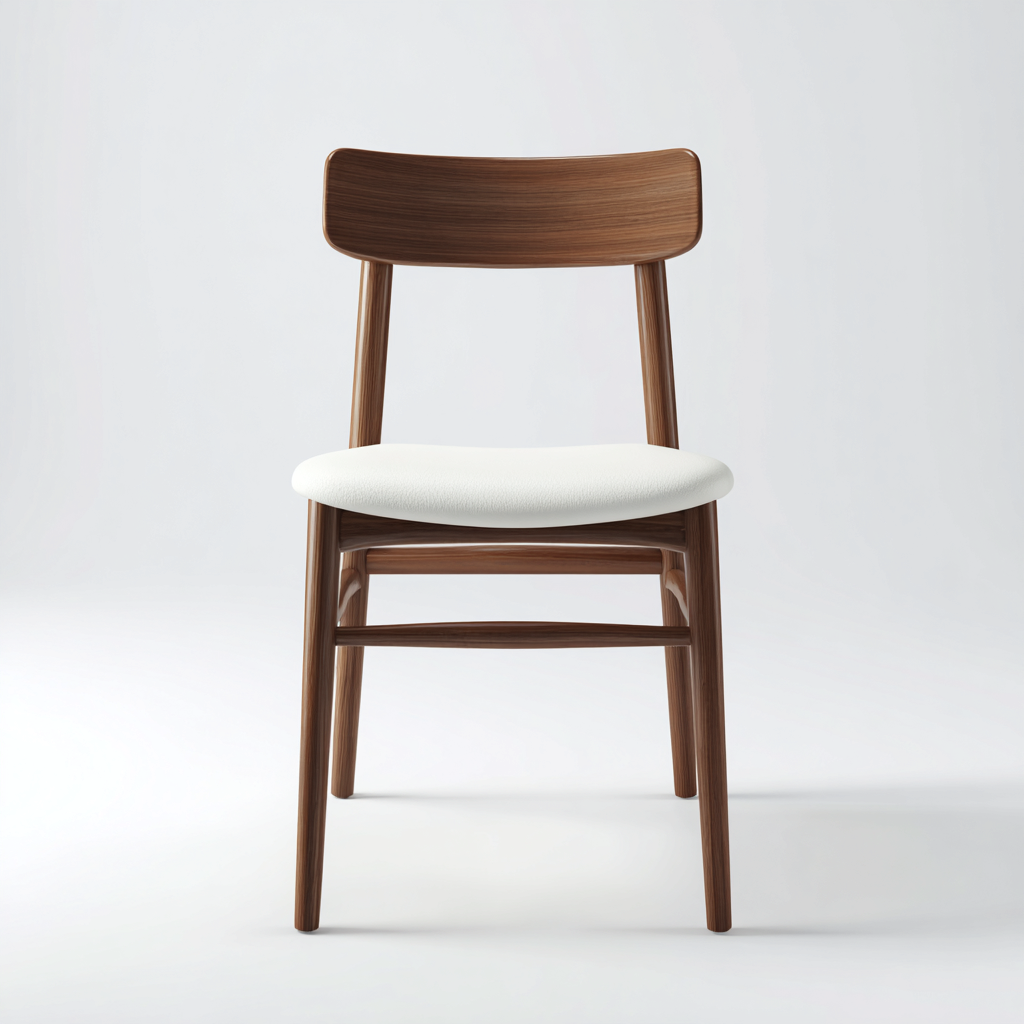 Sedia da pranzo in legno e tessuto 45x50x83 cm - noce-bianco - per sala da pranzo - design moderno-Oakupmart