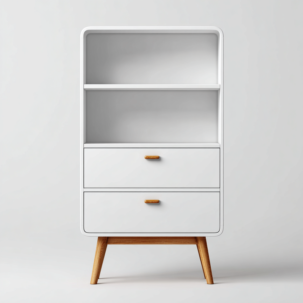 Librerie in legno 60x35x140 cm - bianco - legno naturale - adatte per ufficio - design moderno-Oakupmart