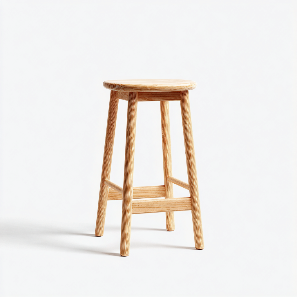 Sgabello da bar - struttura in legno massello - 40x40x75 cm - legno naturale - stile essenziale per sala da pranzo e ristorante-Oakupmart