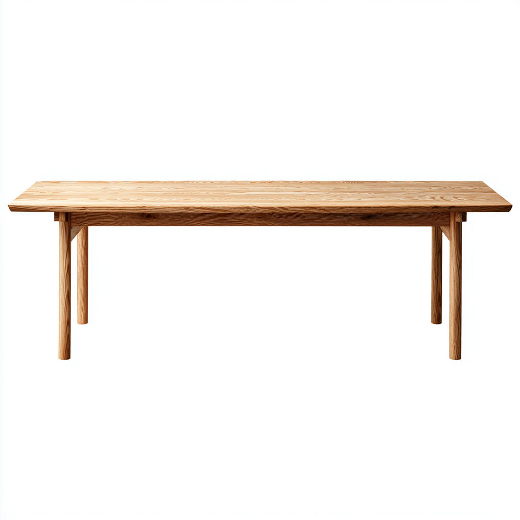 Tavolo da pranzo - struttura in legno massello - 200x90x75 cm - legno naturale - design essenziale per sala da pranzo-Oakupmart
