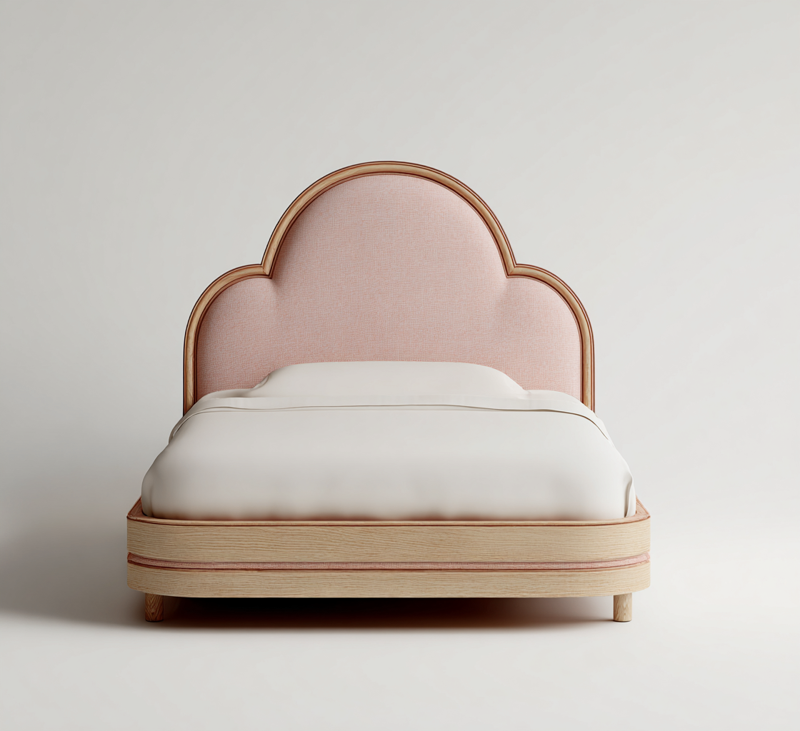 Letto matrimoniale - legno e tessuto - 200x180x118 cm - rosa chiaro - design elegante per camera da letto-Oakupmart