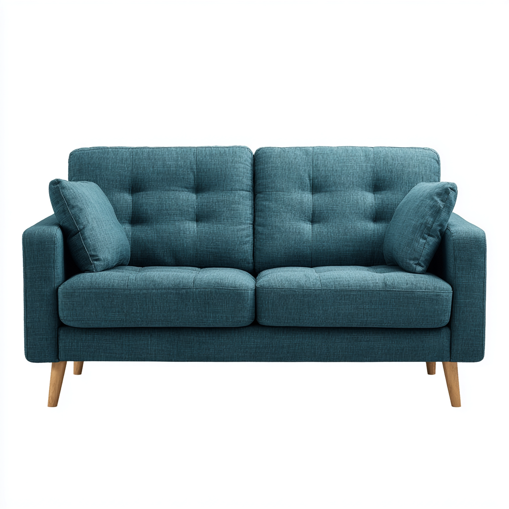 Divano a 3 posti in tessuto per soggiorno 190x85x85 cm - blu verde - stile nordico-Oakupmart