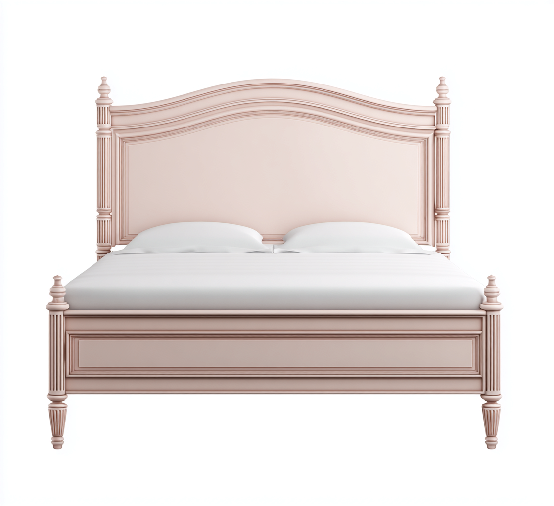 Letto matrimoniale - legno - 200x180x120 cm - rosa chiaro - design classico per camera da letto-Oakupmart