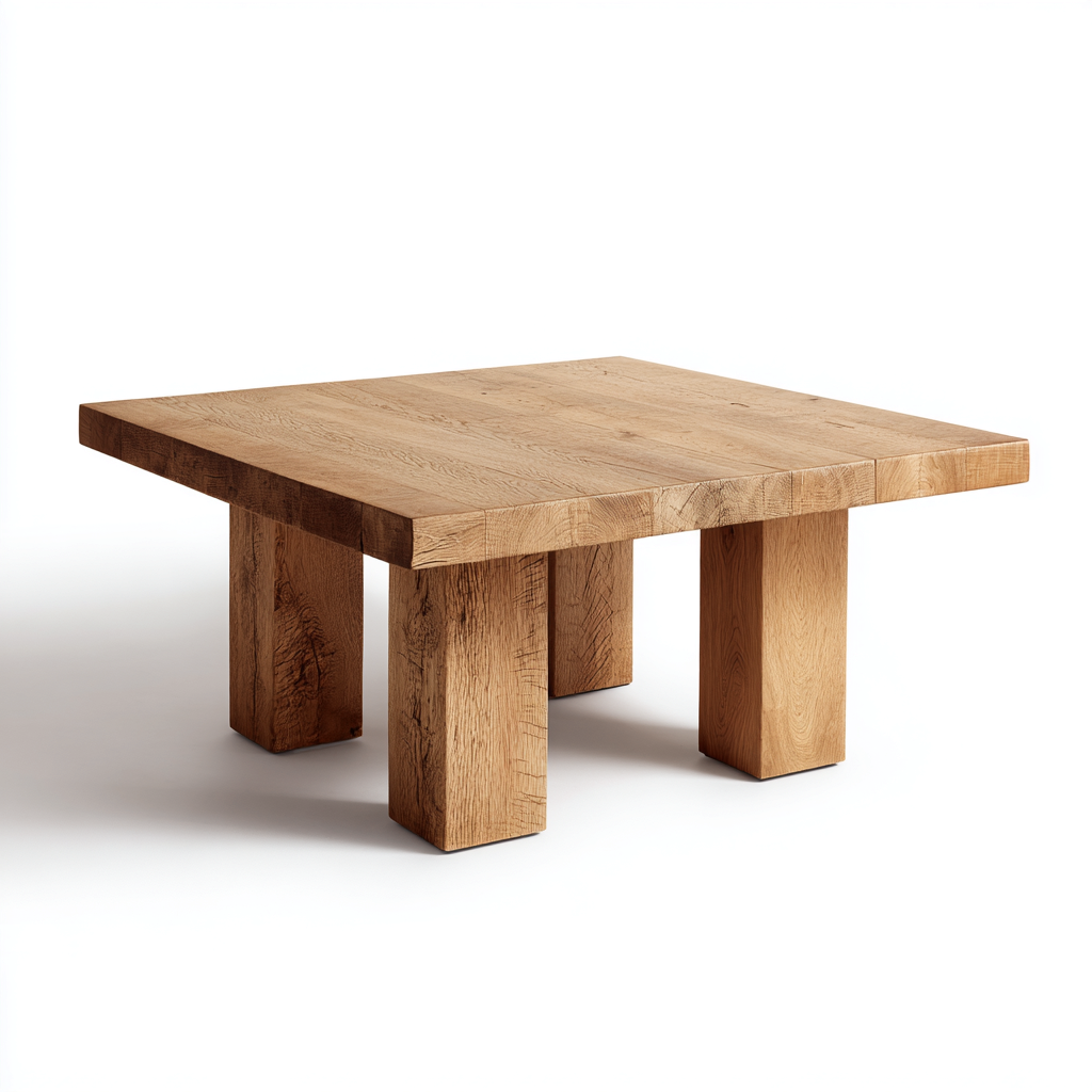 Tavolino da caffè quadrato in legno di rovere 90x90x40 cm - rovere naturale - design essenziale per soggiorno-Oakupmart