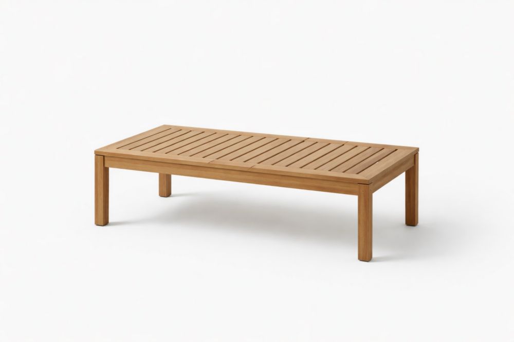 Table basse rectangulaire en bois de teck