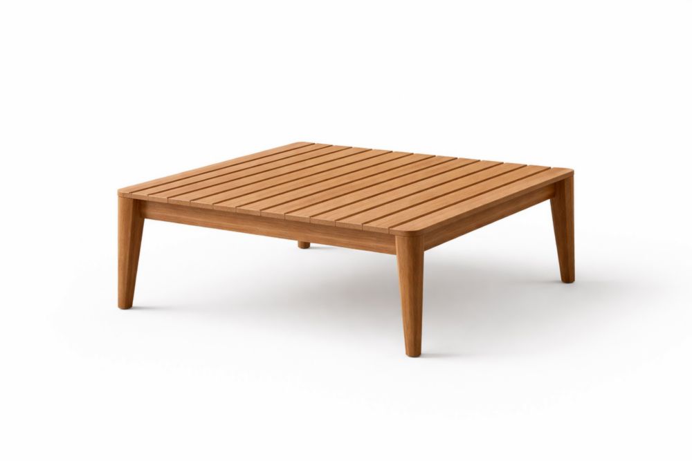 Table basse carrée en bois de teck 100x100x30 cm