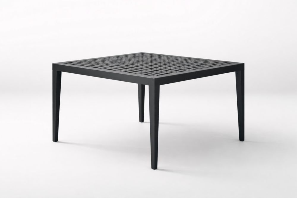 Table basse carrée en aluminium noir 90x90x45 cm(L×l×H)