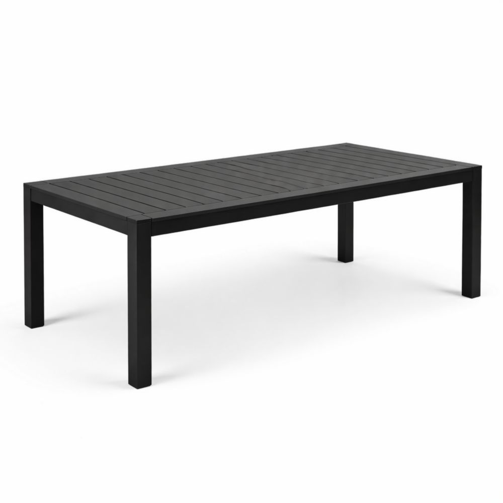 Table de jardin en aluminium noir 180x90 cm