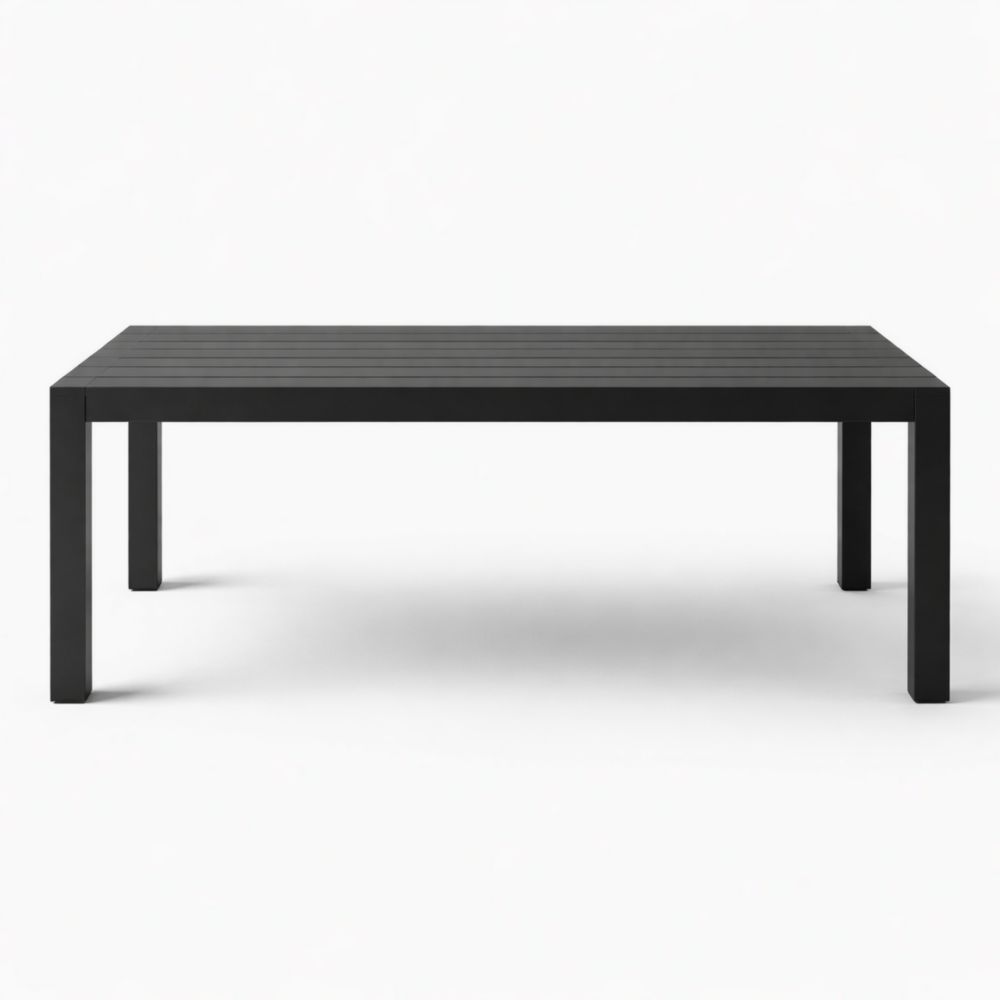 Table rectangulaire en aluminium noir 180x90x75 cm