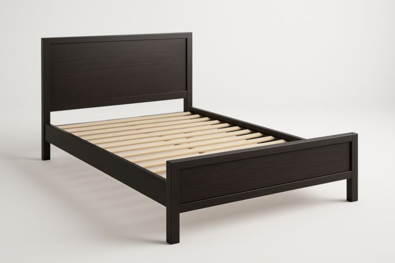 Struttura Letto Matrimoniale in Legno Nero