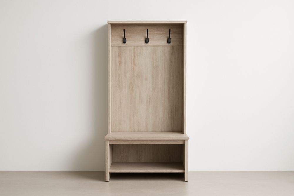 Appendiabiti in Truciolato con Ganci e Scaffale Marrone Chiaro