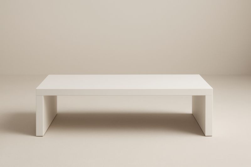 Table basse rectangulaire en bois MDF Blanc 120x60x35 cm