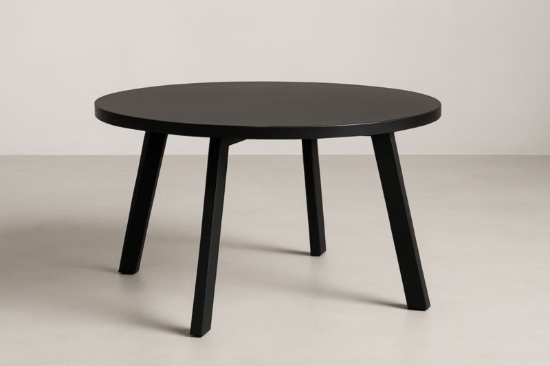 Table basse ronde en bois noir diamètre 90 cm