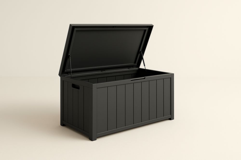 Coffre de rangement en plastique Noir 120x60x65 cm