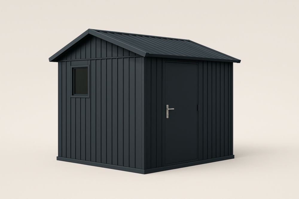 Abri de Jardin Métallique Noir 2m x 2,5m