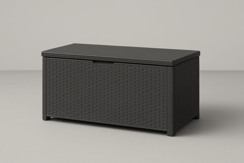 Coffre de Rangement en Résine Gris Anthracite 120x55x60 cm