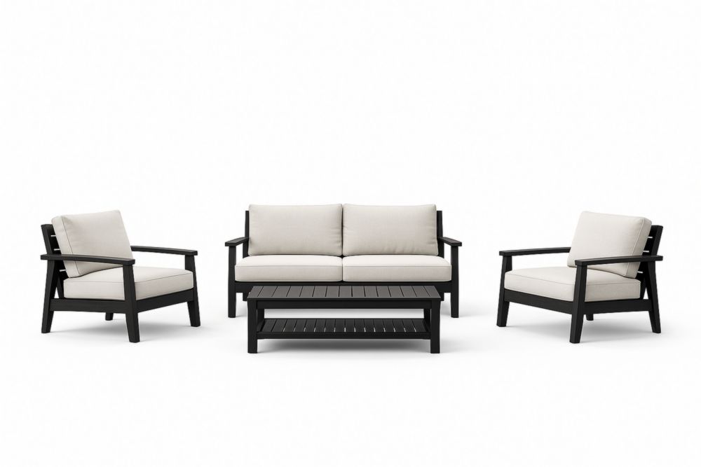 Ensemble de Salon de Jardin en Aluminium et Coussins en Polyester