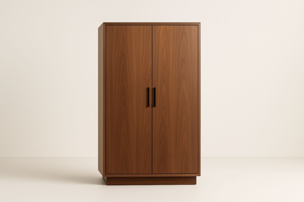 Armadio a Due Ante in Legno Massello Noce