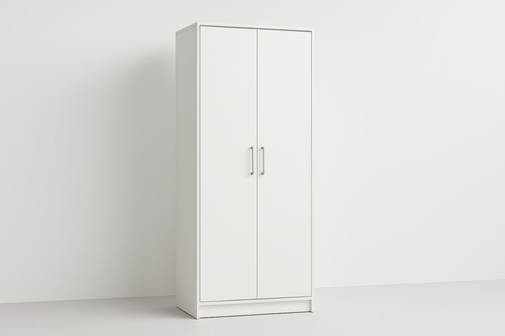 Armadio guardaroba 2 ante MDF bianco 80x50x200 cm