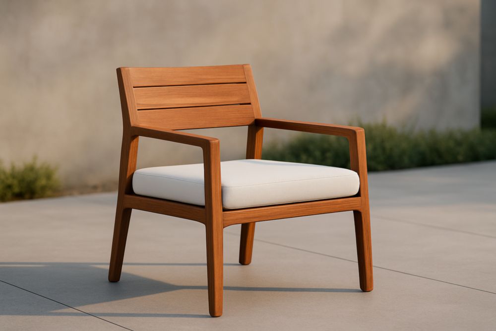 Poltrona in Legno con Cuscino Sfoderabile Bianco