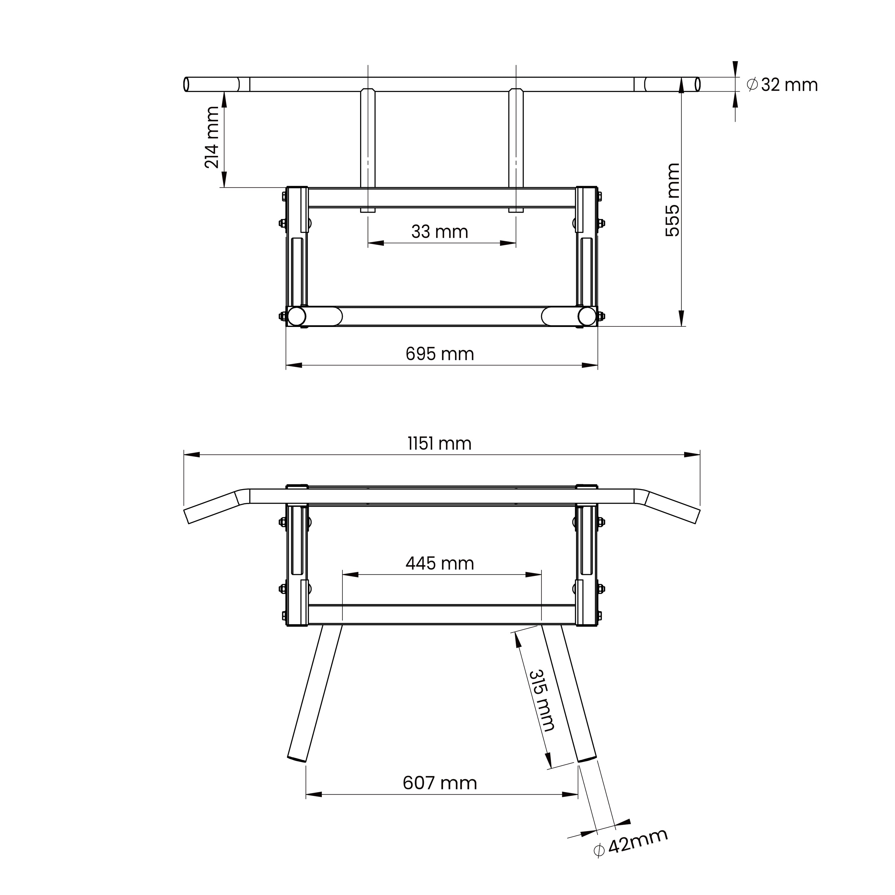 Nástenná hrazda na zhyby a dipy