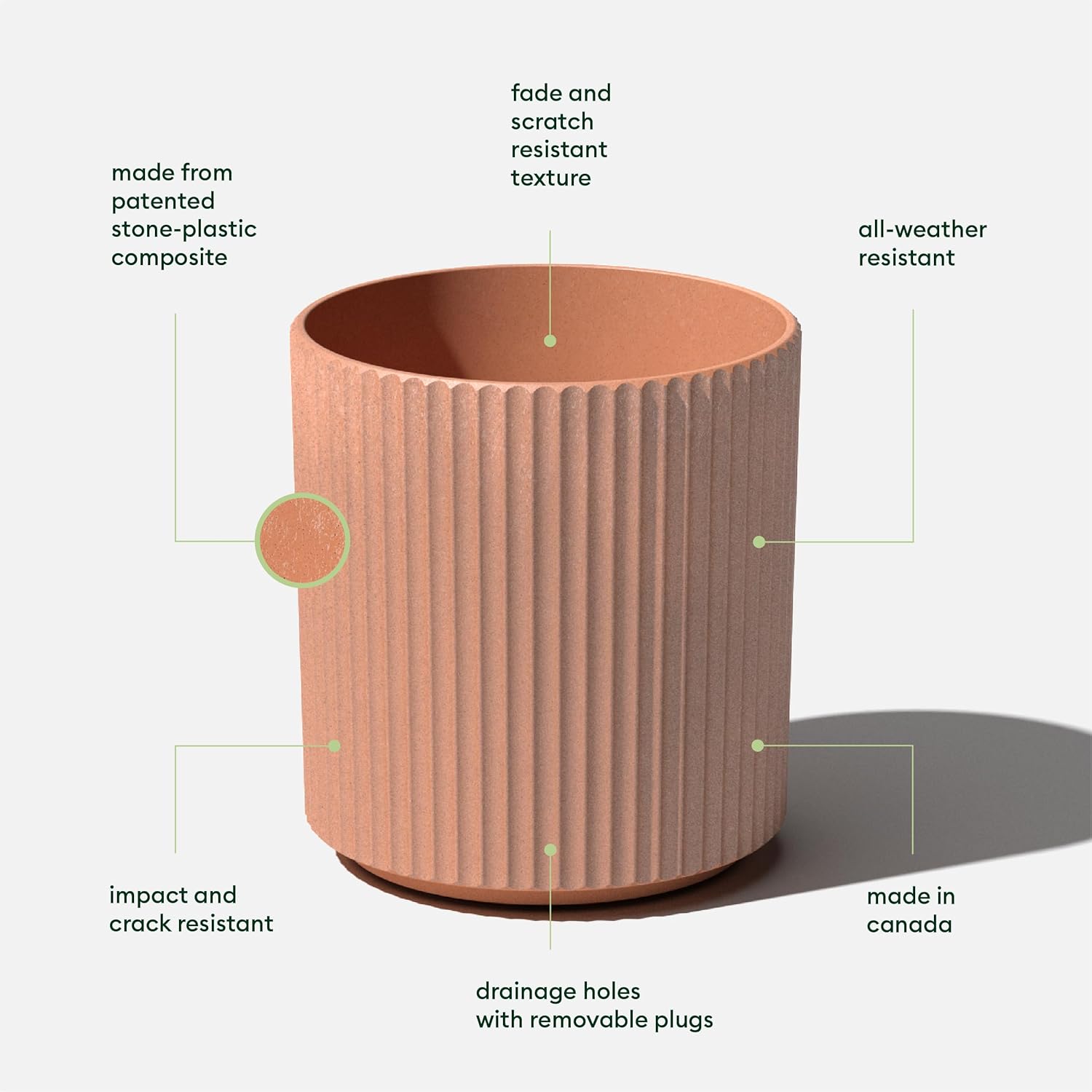 Round Planter for Porch, Patio, Backyard 