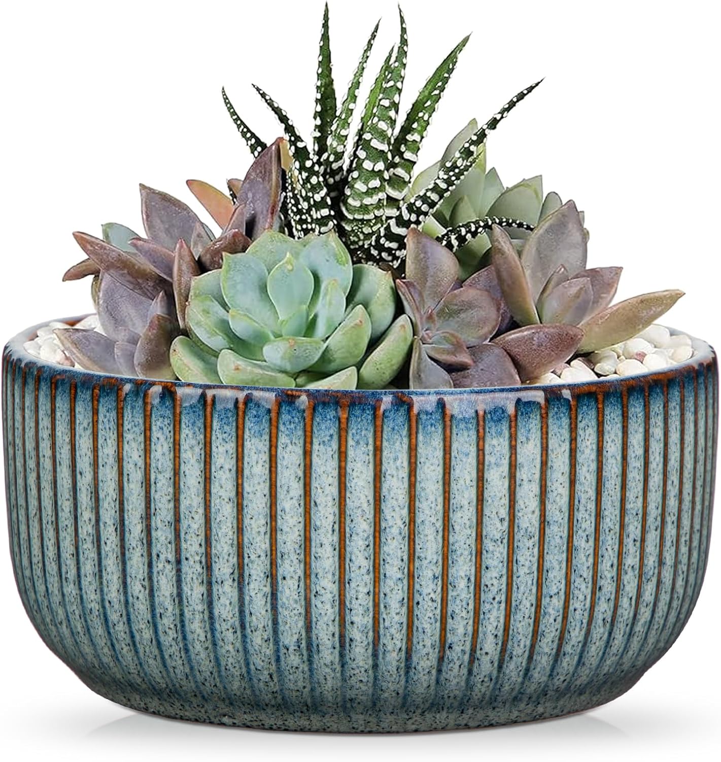 Plant Pots Indoor with Drainage Hole 6 inch Ceramic Plant Pot Sage Green Succulent Pot