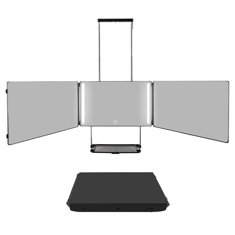 Coocoe 3-Way 360° Rechargeable LED Haircut Mirror