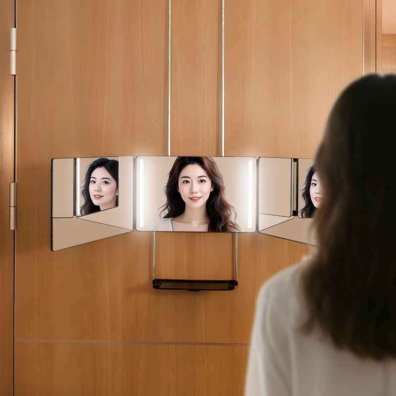 Coocoe 3-Way 360° Rechargeable LED Haircut Mirror